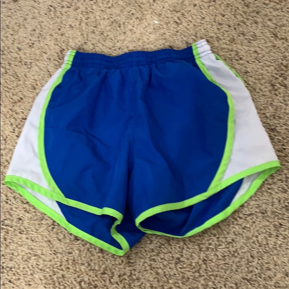 Blue and green shorts